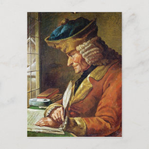 Voltaire in zijn studie briefkaart
