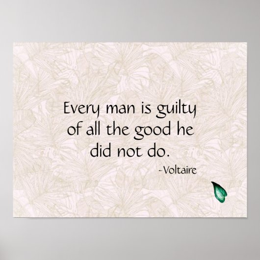 Voltaire Inspirerend prijsopgave Poster (Voorkant)