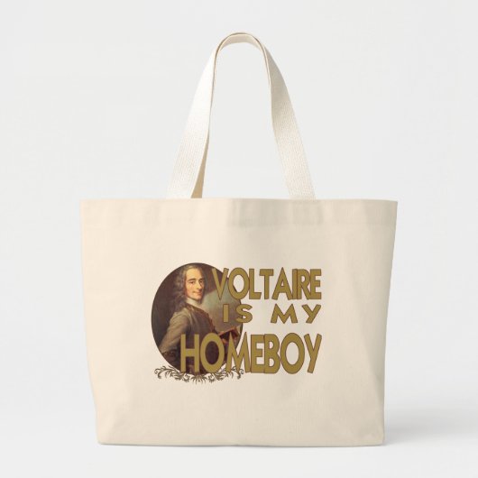 Voltaire is mijn huisjongen grote tote bag (Voorkant)