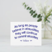 Voltaire over Absurdities Briefkaart (Staand voorkant)