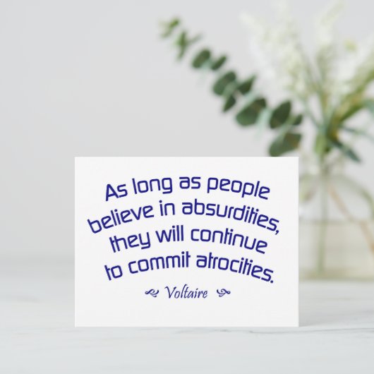 Voltaire over Absurdities Briefkaart (Staand voorkant)