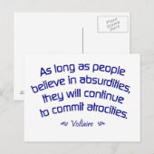 Voltaire over Absurdities Briefkaart (Voorkant / Achterkant)