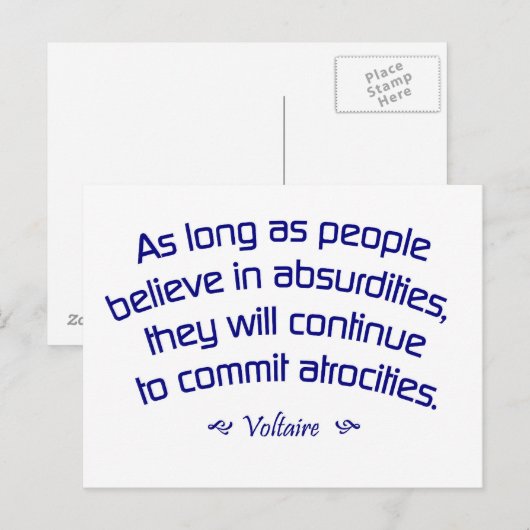 Voltaire over Absurdities Briefkaart (Voorkant / Achterkant)