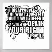 Voltaire Quote (B&W) Poster (Voorkant)