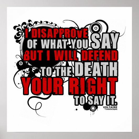 Voltaire Quote (kleur) Poster (Voorkant)