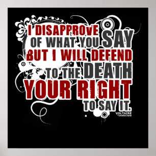 Voltaire Quote (kleur) Poster