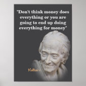 Voltaire Quote on Money Poster (Voorkant)