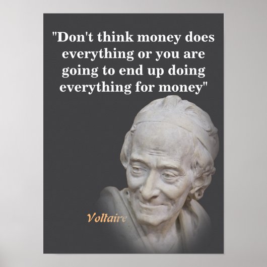 Voltaire Quote on Money Poster (Voorkant)