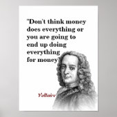 Voltaire Quote over geld Poster (Voorkant)