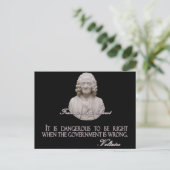 Voltaire Quote over verkeerde regering Briefkaart (Staand voorkant)