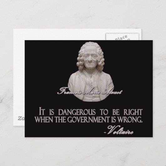 Voltaire Quote over verkeerde regering Briefkaart (Voorkant / Achterkant)