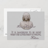 Voltaire Quote over verkeerde regering Briefkaart (Voorkant / Achterkant)