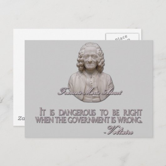 Voltaire Quote over verkeerde regering Briefkaart (Voorkant / Achterkant)