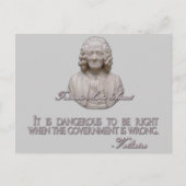 Voltaire Quote over verkeerde regering Briefkaart (Voorkant)