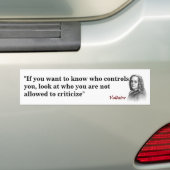 Voltaire Quote over wie je Bumpersticker bestuurt (Op auto)