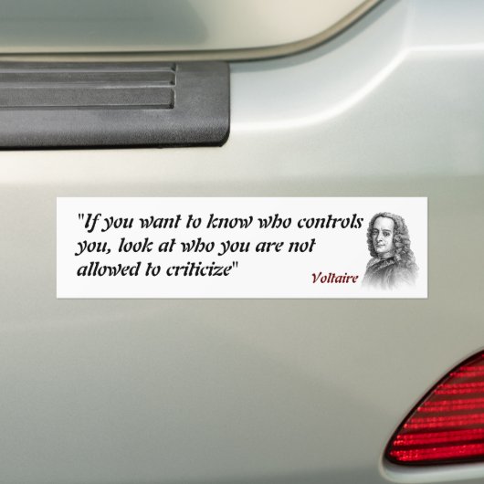 Voltaire Quote over wie je controleert Bumpersticker (Op auto)
