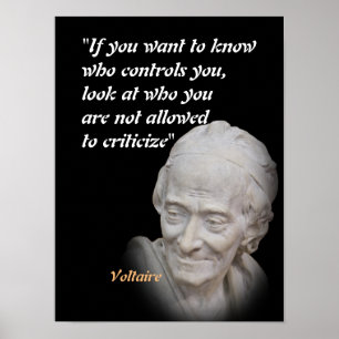 Voltaire Quote over wie je Poster controleert