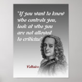 Voltaire Quote over wie je Poster controleert (Voorkant)
