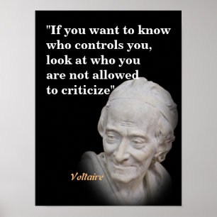 Voltaire Quote over wie je Poster controleert