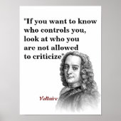 Voltaire Quote over wie je Poster controleert (Voorkant)