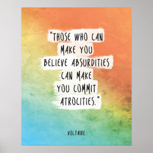 Voltaire Quote Poster Humanisme Secularist