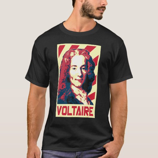 Voltaire Retro Poster Propaganda T-shirt (Voorkant)