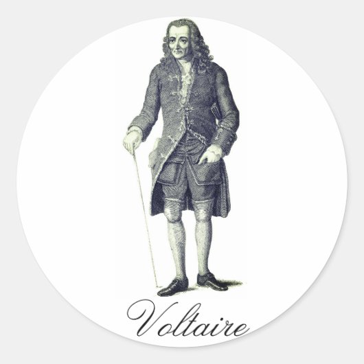 Voltaire Ronde Sticker (Voorkant)