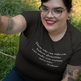 Voltaire Waarschuwing Citaat Grote Maat T-shirt