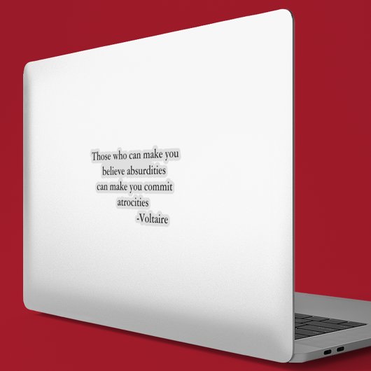 Voltaire Waarschuwing Citaat Sticker