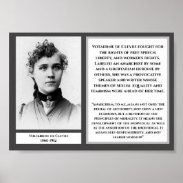 Voltairine de Cleyre Feministische Libertarian Arn Poster