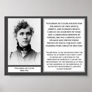 Voltairine de Cleyre Feministische Libertarian Arn Poster