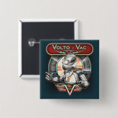 Volto-Vac Retro Robot Square Button (Voorkant /achterkant)