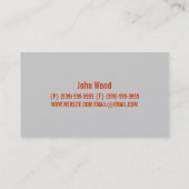 Voltooi Carpentry, Millwork, hout, bouw Visitekaartje (Achterkant)