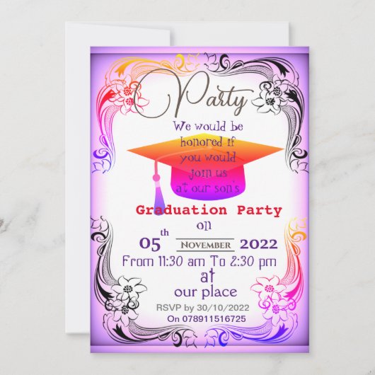 Voltooi de graad   kaart (Voorkant)