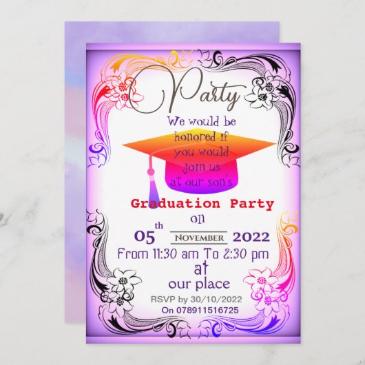 Voltooi de graad   kaart (Voorkant / Achterkant)