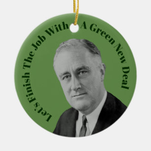 Voltooi de Groene Nieuwe Overeenkomst van de Baan Keramisch Ornament