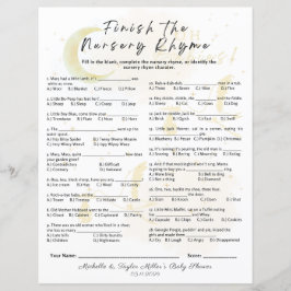 Voltooi de Nursery Rhyme Baby shower Game
