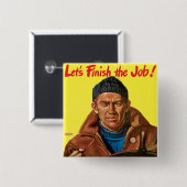 Voltooi de taak! vierkante button 5,1 cm (Voorkant /achterkant)