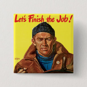 Voltooi de taak! vierkante button 5,1 cm