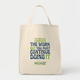 Voltooi het werk tote bag