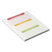 Voltooid, begin en denk er over na notitieblok (Schuin)