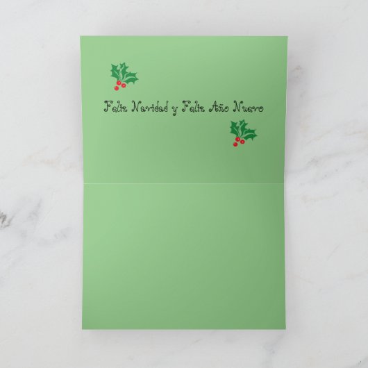 VOLTOOID Kaart MERY CHRISTMAS IN SPAANS (Binnen)