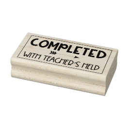 Voltooid met Teacher's Help Teacher Stamp Rubberstempel