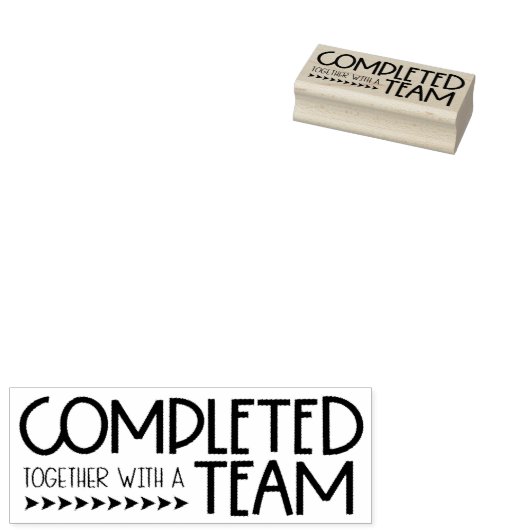 Voltooid Samen Met Een Team Teacher Stempel (Gestempeld)