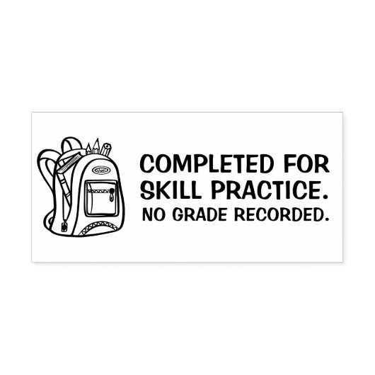 Voltooid voor Skill Practice Geen cijfer opgenomen Rubberstempel (Afrduk)