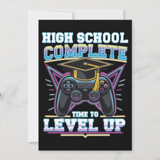 Voltooide middelbare school gamer gamen afstuderen kaart (Voorkant)