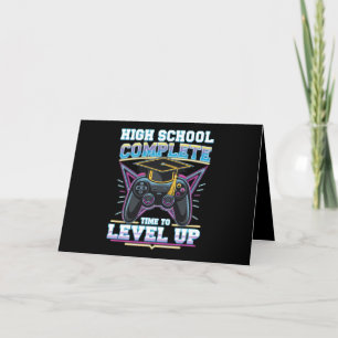 Voltooide middelbare school Gamer Gaming afstudere Bedankkaart