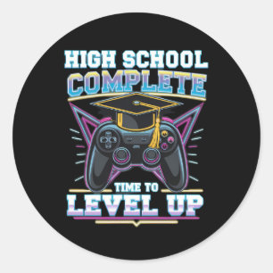 Voltooide middelbare school Gamer Gaming afstudere Ronde Sticker