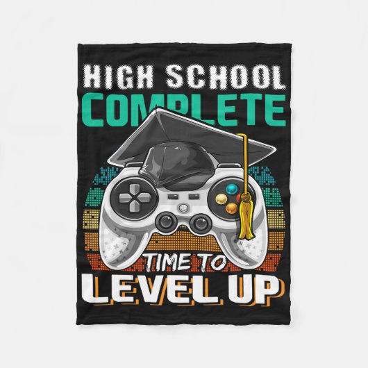 Voltooide middelbare school videogame afstudeercad fleece deken (Voorkant)