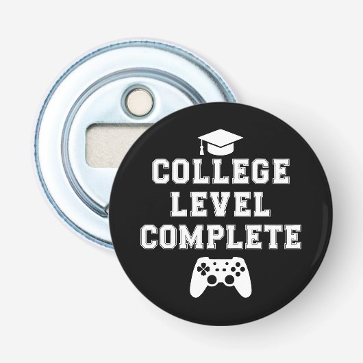Voltooide universitaire opleiding Afgestudeerd Gam Button Flesopener (Voorkant)